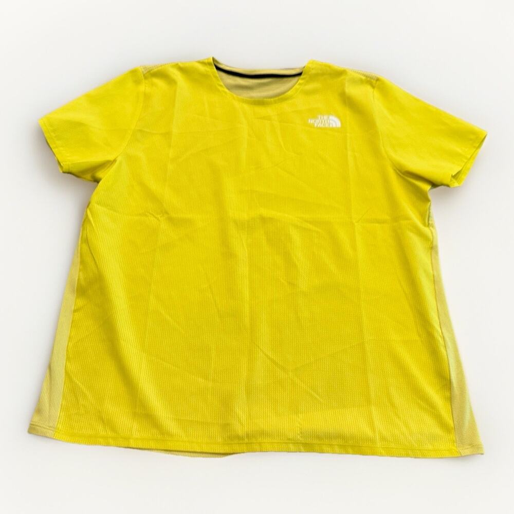The North Face Mens Yellow Flex Short-Sleeve Running Training T-Shirt Size L